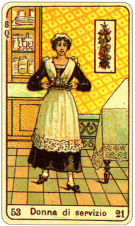 CARD OF LA DONNA DI SERVIZIO RIGHT AND REVERSE - READING OF THE GYPSY SIBILLE ON LOVE CAREER LUCK FOR FREE ONLINE